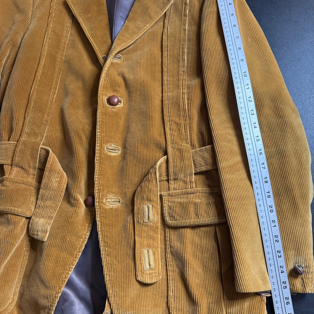 Norfolk 70s Vintage Alfred of New‎ York Corduroy Belted Blazer Jacket Spain - Picture 7 of 11